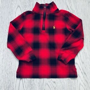 Polo Ralph Lauren Little Boys Long Sleeve Red & Black Interlock Pullover Size 3T